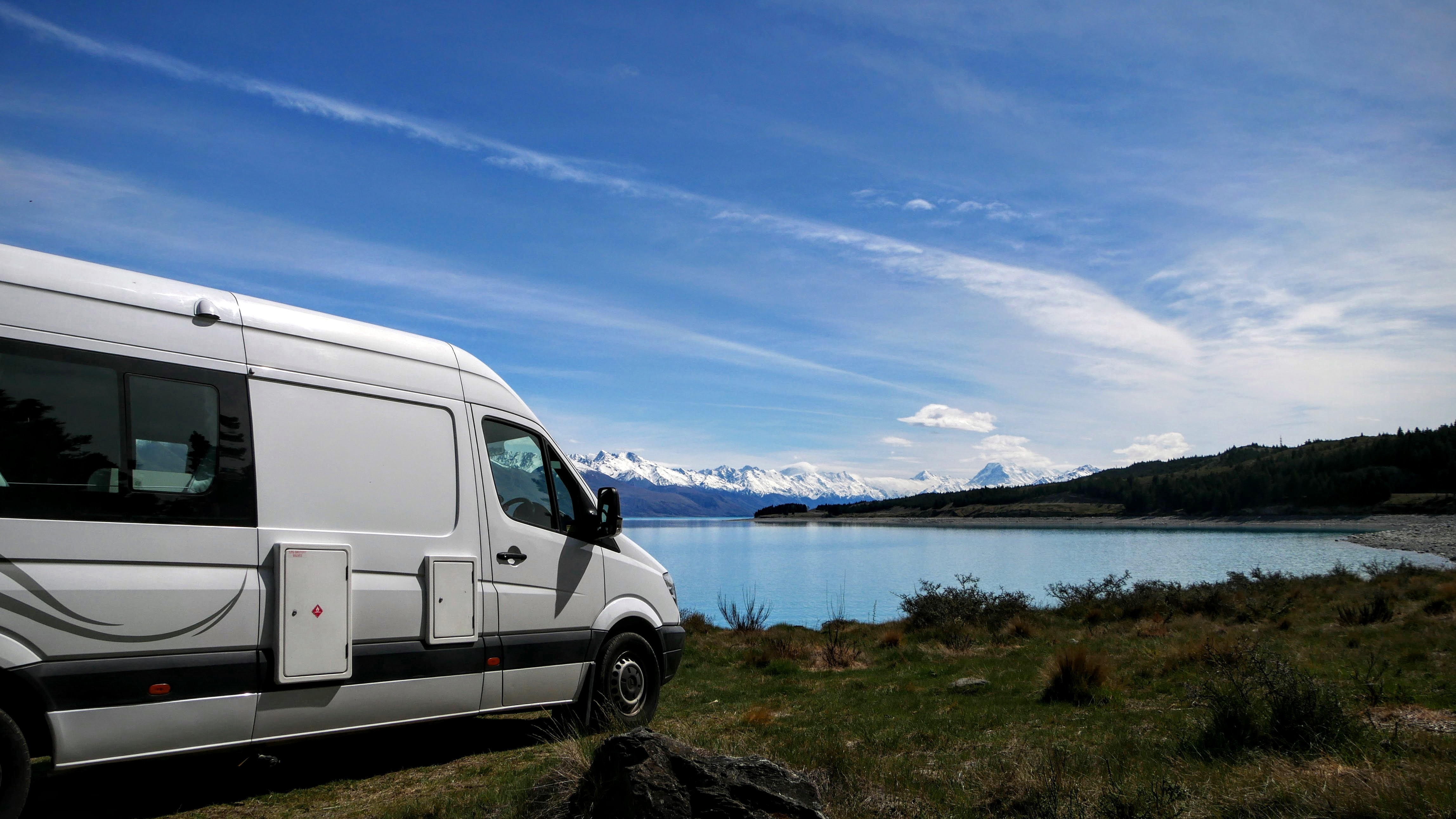 Camping on the shore of Lake Pukaki